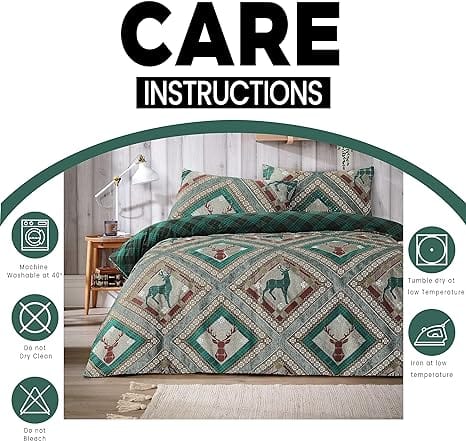 OLIVIA ROCCO Skye Stag Printed Reversible Polycotton Duvet Cover Set
