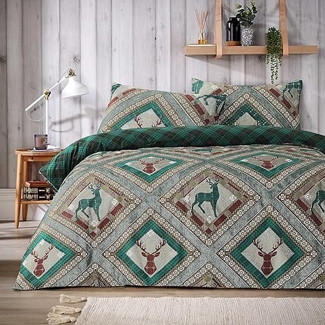 OLIVIA ROCCO Skye Stag Printed Reversible Polycotton Duvet Cover Set