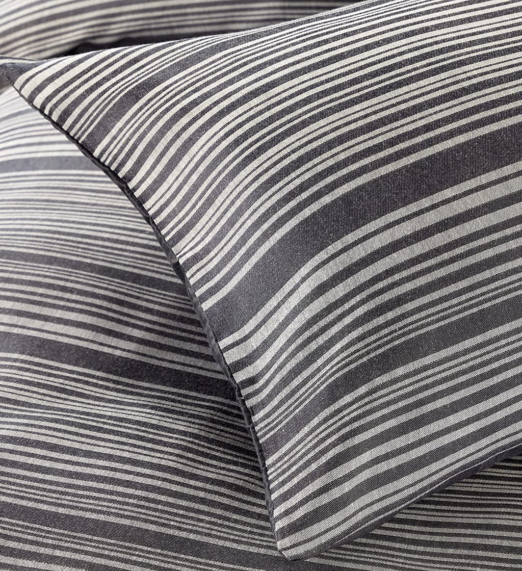 OLIVIA ROCCO Stripe Jacquard Duvet Cover Set | Reversible Cotton Blend