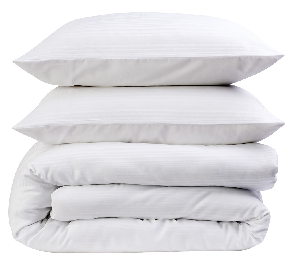 OLIVIA ROCCO Stripe Jacquard Duvet Cover Set | Reversible Cotton Blend
