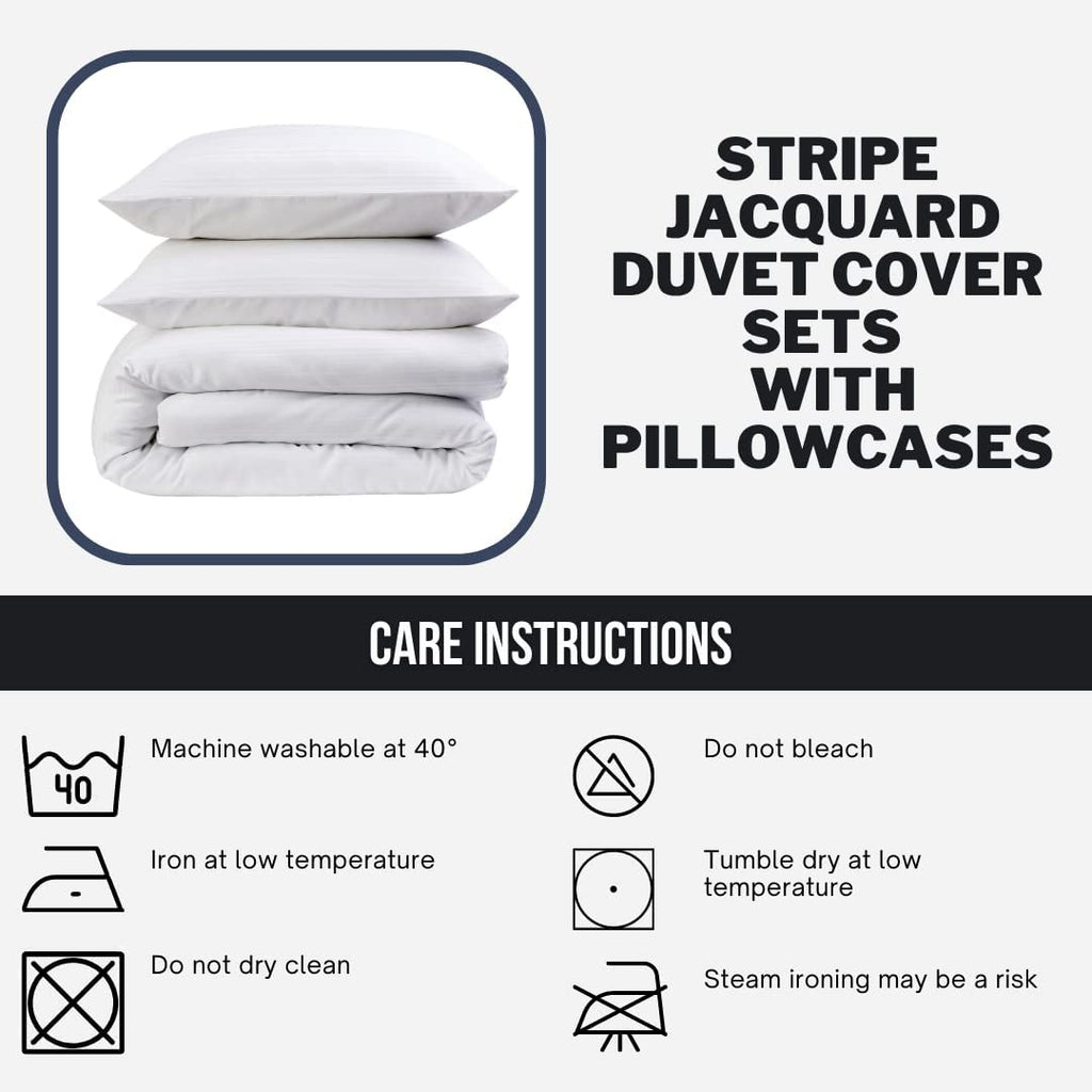 OLIVIA ROCCO Stripe Jacquard Duvet Cover Set | Reversible Cotton Blend