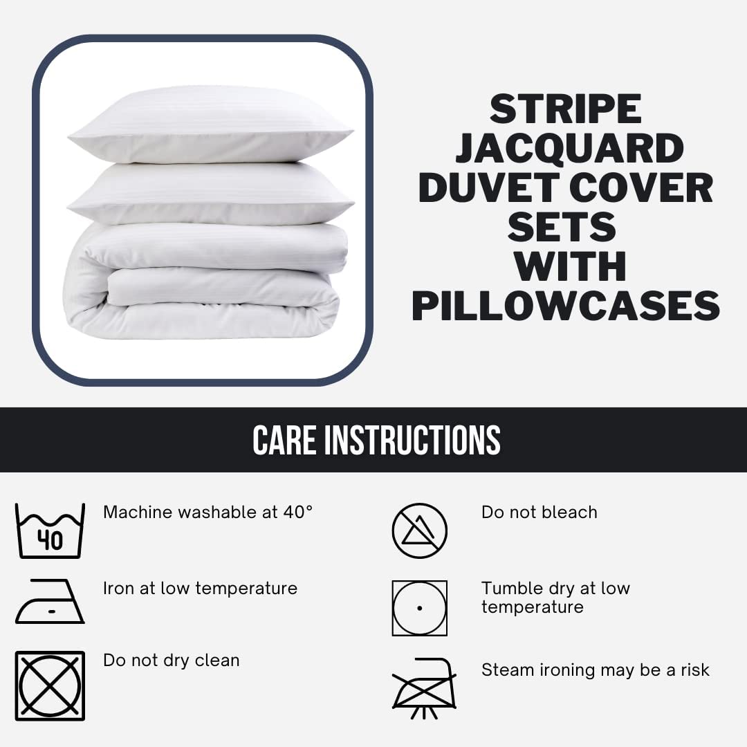 OLIVIA ROCCO Stripe Jacquard Duvet Cover Set | Reversible Cotton Blend