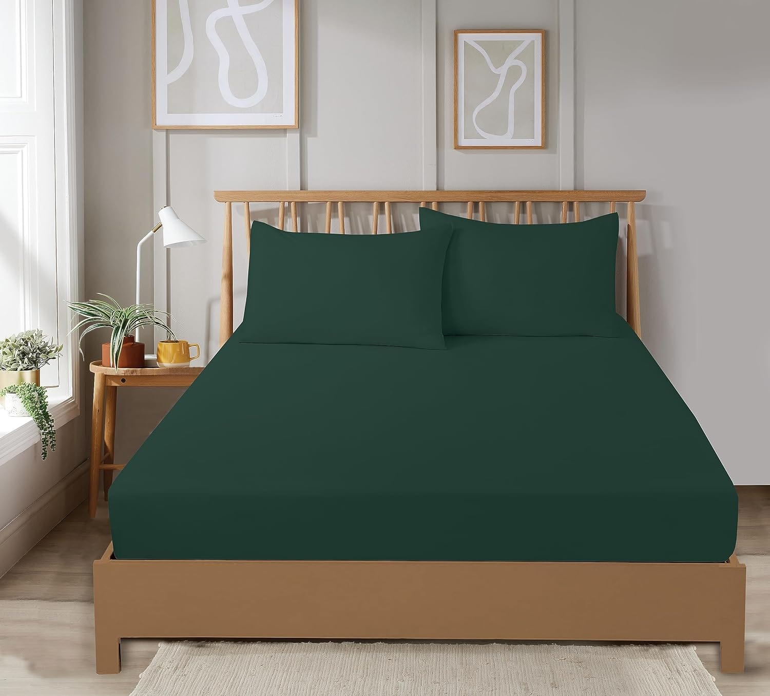 OLIVIA ROCCO Fitted Sheets – Super Soft Easy Care Plain Dye Bed Linen
