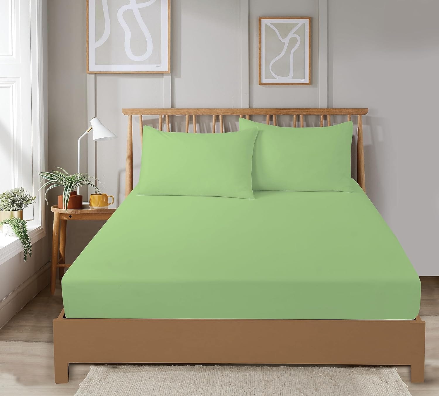 OLIVIA ROCCO Fitted Sheets – Super Soft Easy Care Plain Dye Bed Linen