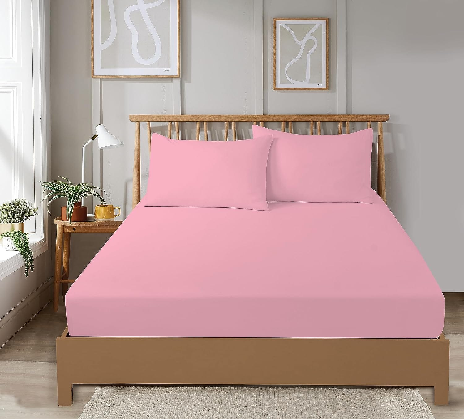 OLIVIA ROCCO Fitted Sheets – Super Soft Easy Care Plain Dye Bed Linen