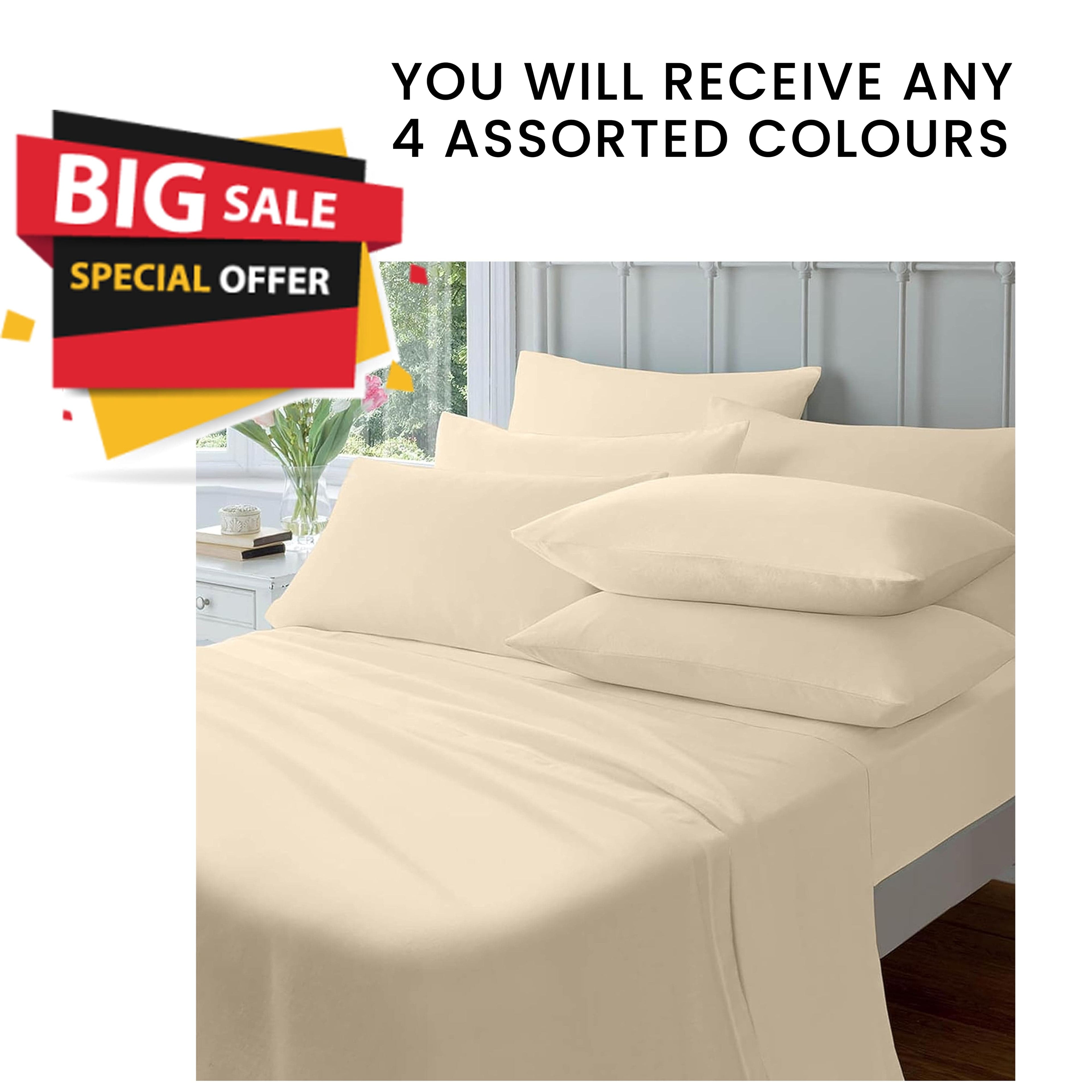 OLIVIA ROCCO 4-Pack Flannelette Fitted Sheets – Extra Deep Brushed Cotton