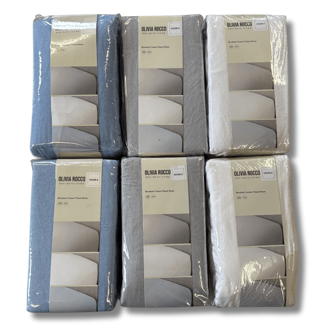 OLIVIA ROCCO 4-Pack Flannelette Fitted Sheets – Extra Deep Brushed Cotton
