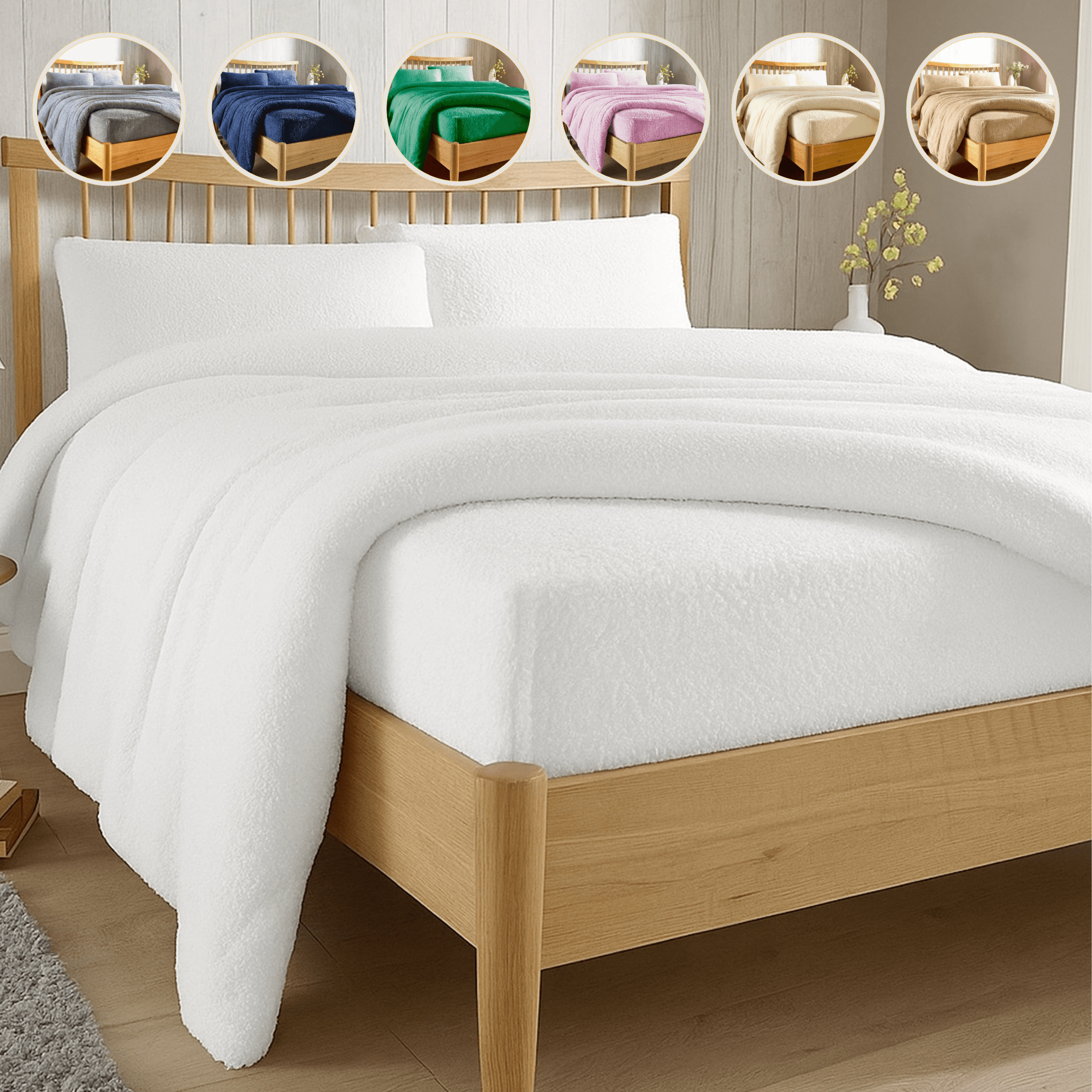 OLIVIA ROCCO Teddy Fleece Extra Deep Fitted Sheet | Thermal Winter Bedding