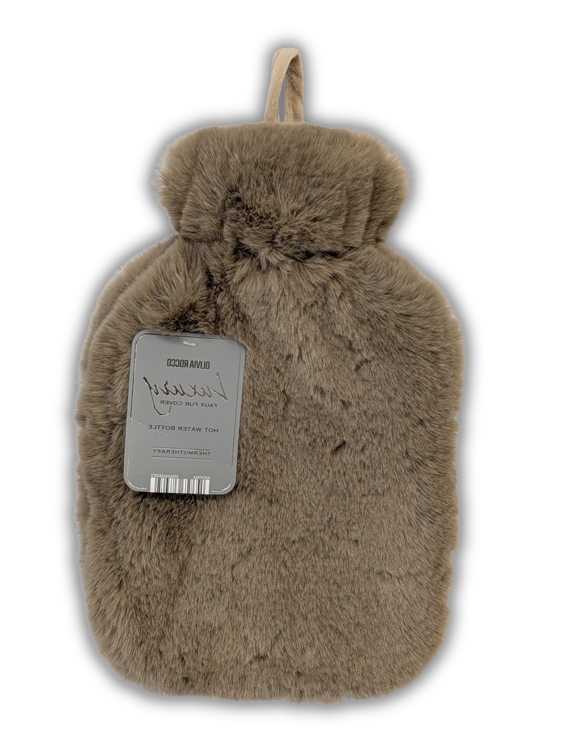 OLIVIA ROCCO 2L Hot Water Bottle – Faux Fur Cover Natural Rubber Heat Pad