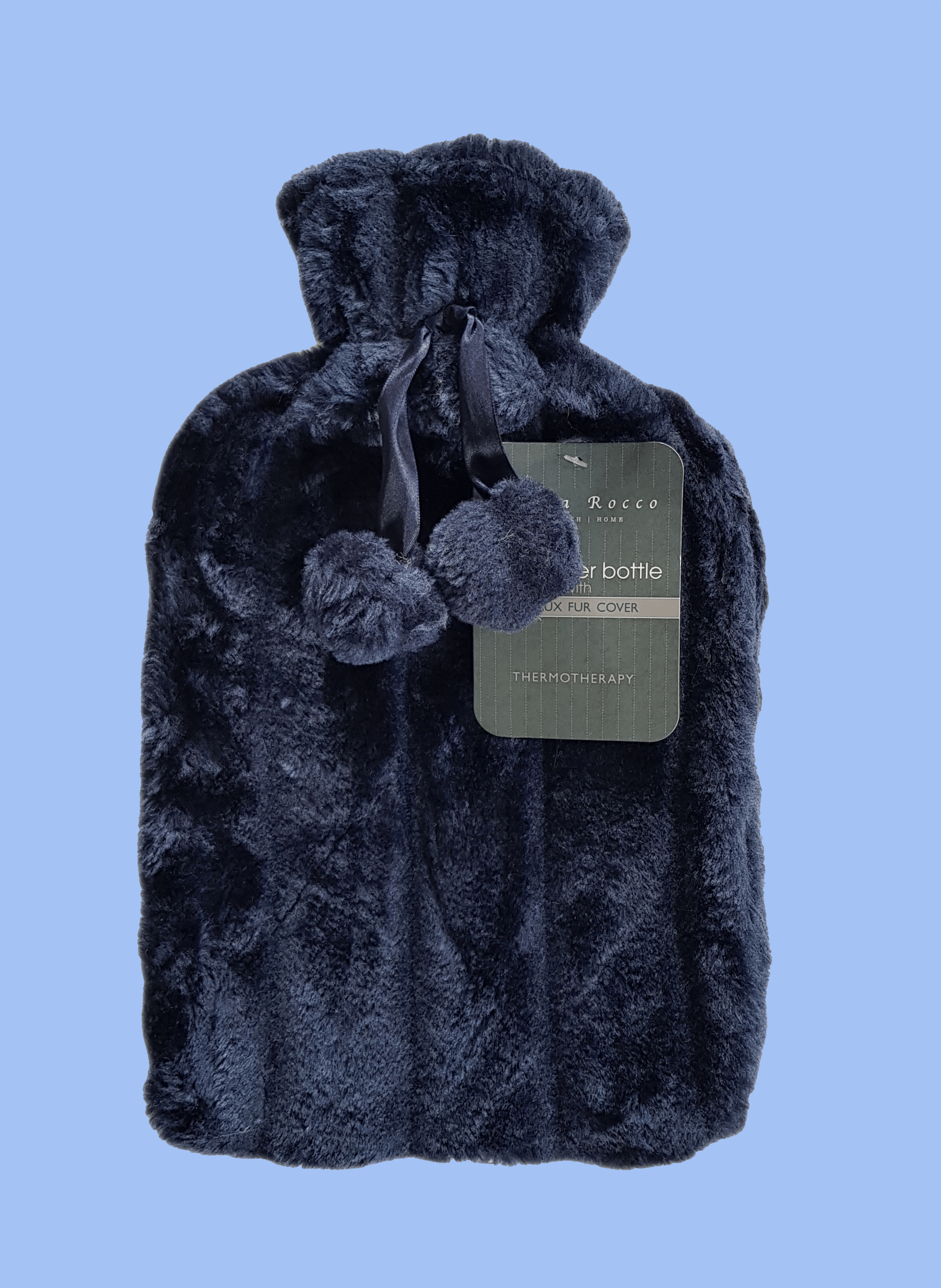 OLIVIA ROCCO 2L Hot Water Bottle | Soft Faux Fur Pom Pom Cover