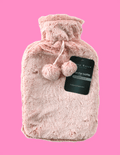 OLIVIA ROCCO 2L Hot Water Bottle | Soft Faux Fur Pom Pom Cover
