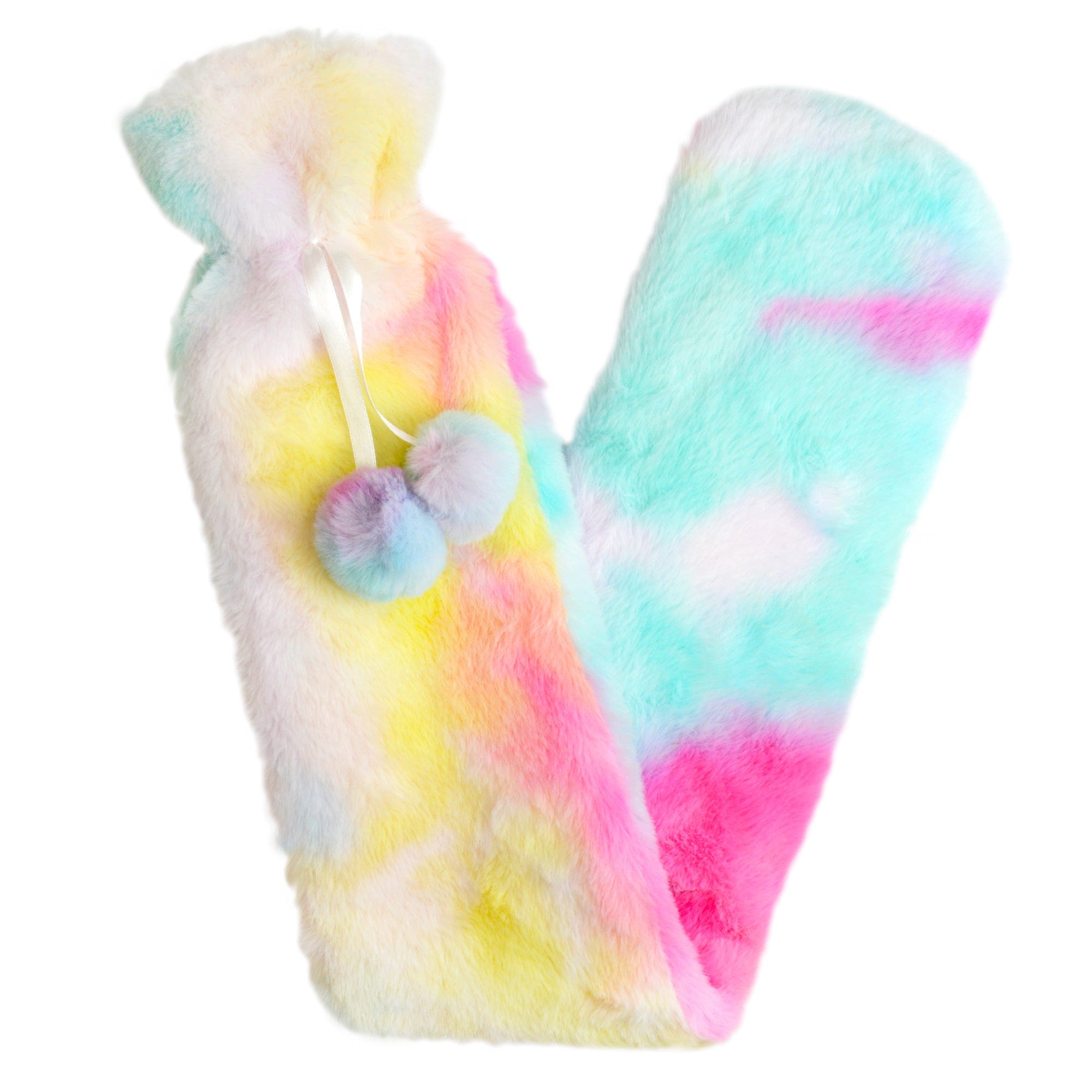 OLIVIA ROCCO Extra Long Hot Water Bottle | 2L Rainbow Faux Fur Cover
