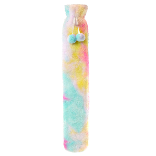 OLIVIA ROCCO Extra Long Hot Water Bottle | 2L Rainbow Faux Fur Cover