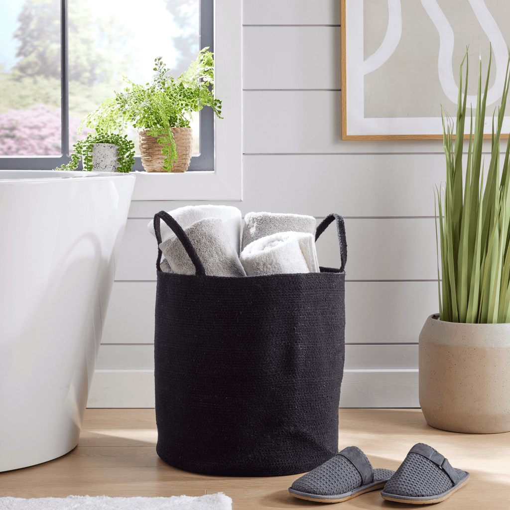 OLIVIA ROCCO Large Woven Cotton Laundry Basket – Durable Rope Storage Bin