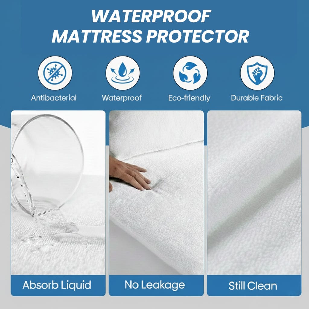 OLIVIA ROCCO Waterproof Terry Towel Mattress Protector | Deep 30cm Skirt
