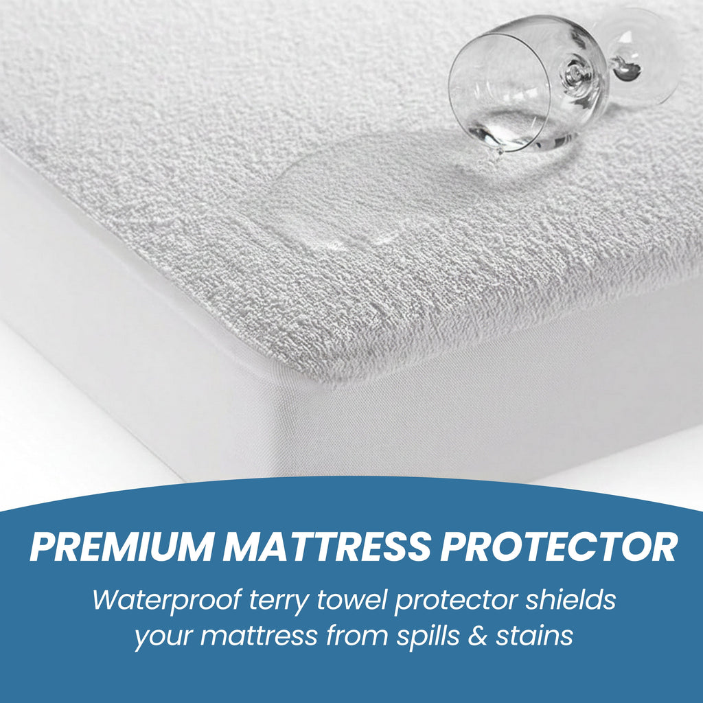 OLIVIA ROCCO Waterproof Terry Towel Mattress Protector | Deep 30cm Skirt
