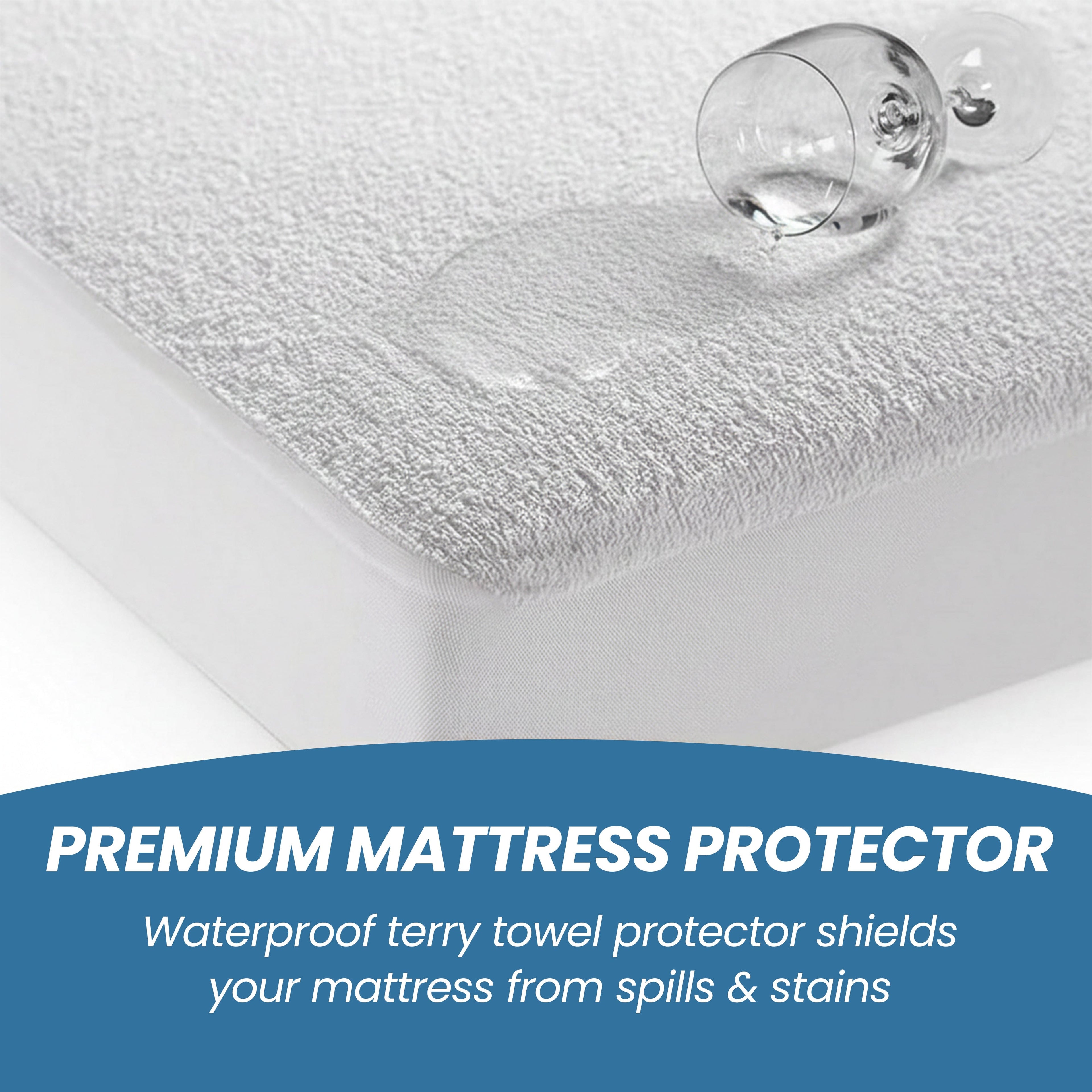 OLIVIA ROCCO Waterproof Terry Towel Mattress Protector | Deep 30cm Skirt