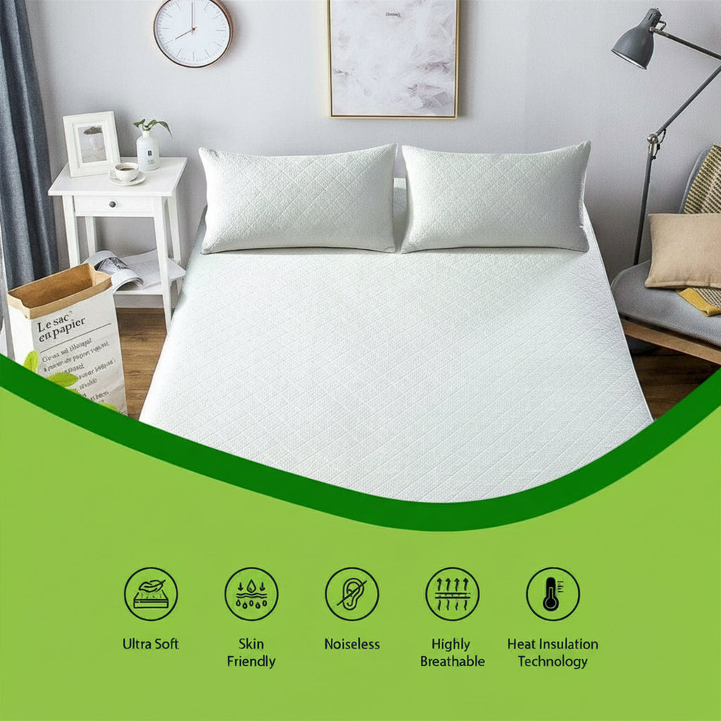 OLIVIA ROCCO Bamboo Quilted Waterproof Mattress Protector – Extra Deep Skirt