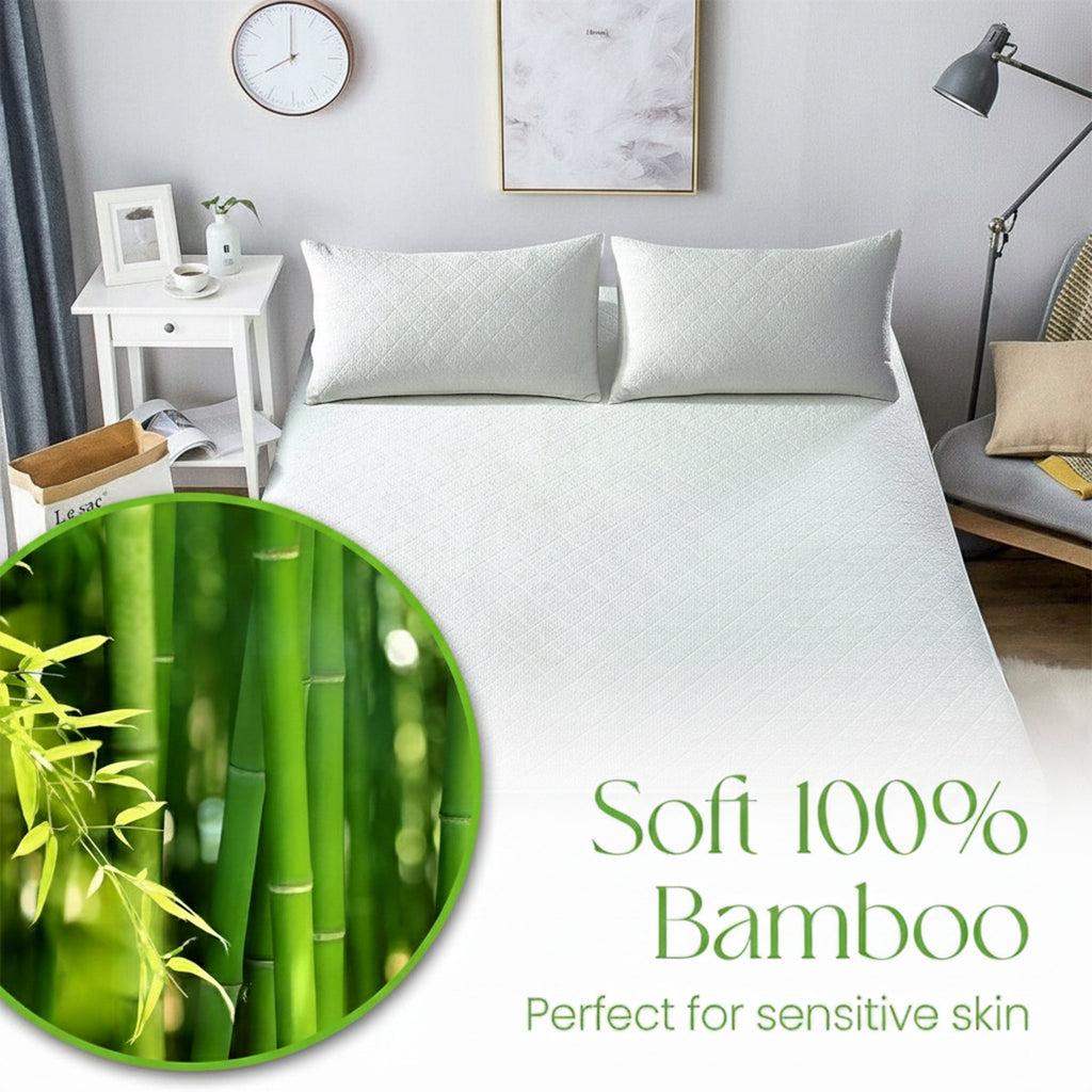 OLIVIA ROCCO Bamboo Quilted Waterproof Mattress Protector – Extra Deep Skirt