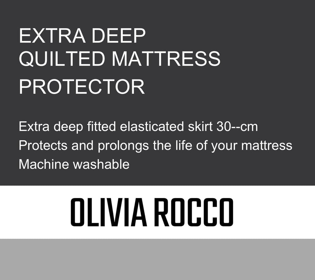 OLIVIA ROCCO Quilted Waterproof Mattress Protector – Extra Deep Skirt