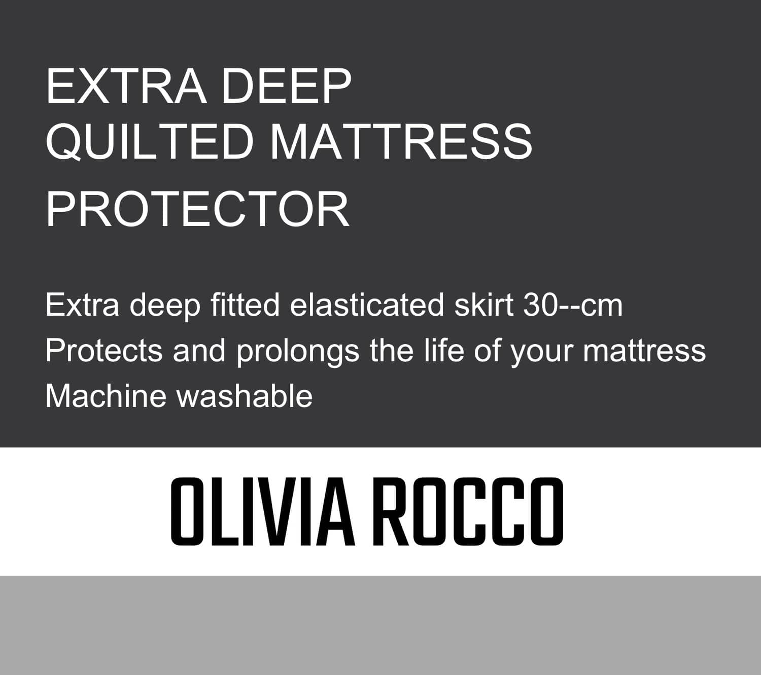 OLIVIA ROCCO Quilted Waterproof Mattress Protector – Extra Deep Skirt