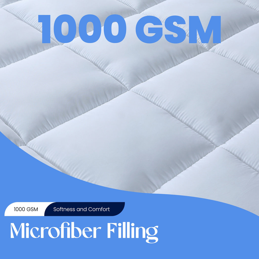 OLIVIA ROCCO Microfibre Mattress Topper – Extra Deep Cooling Heavy Fill