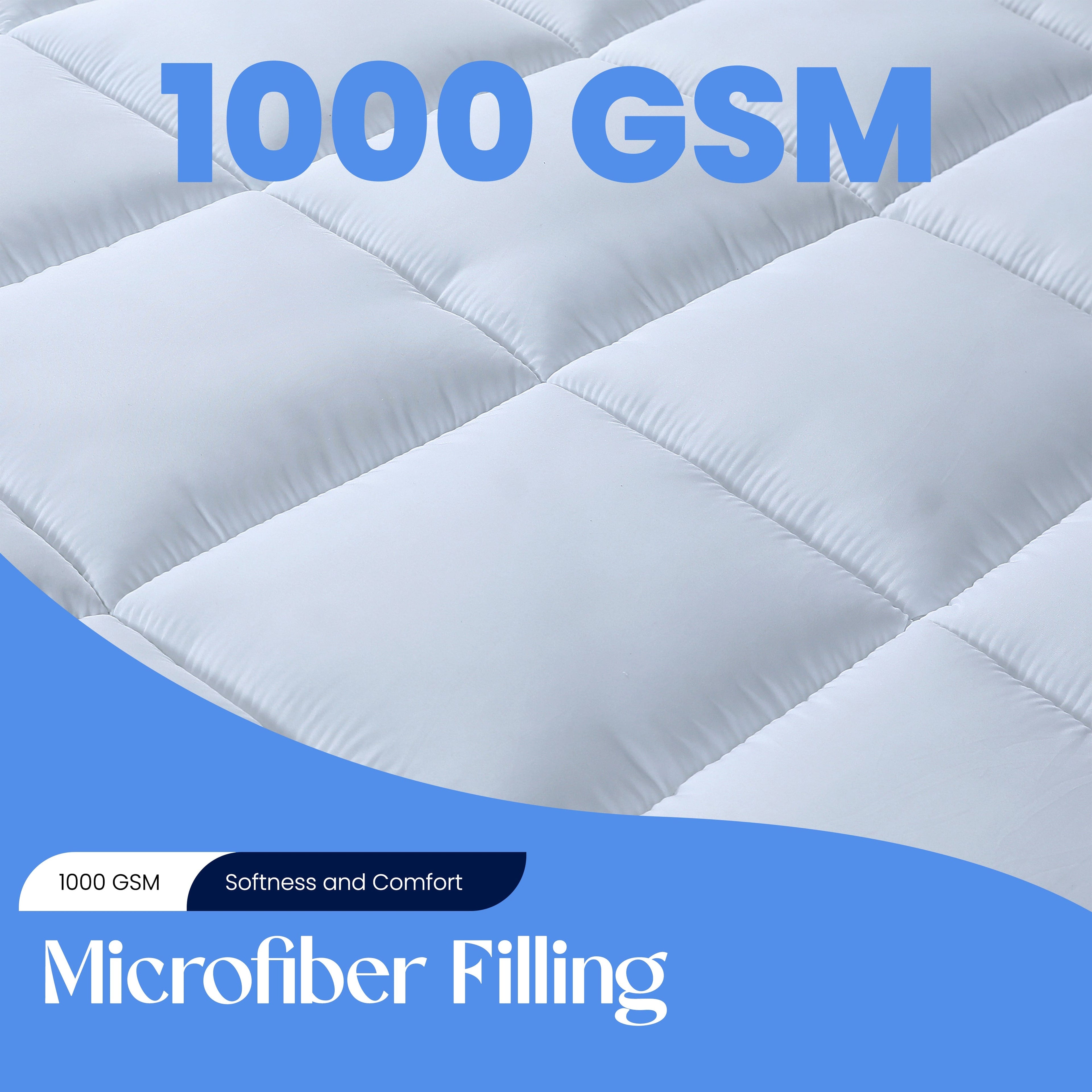 OLIVIA ROCCO Microfibre Mattress Topper – Extra Deep Cooling Heavy Fill