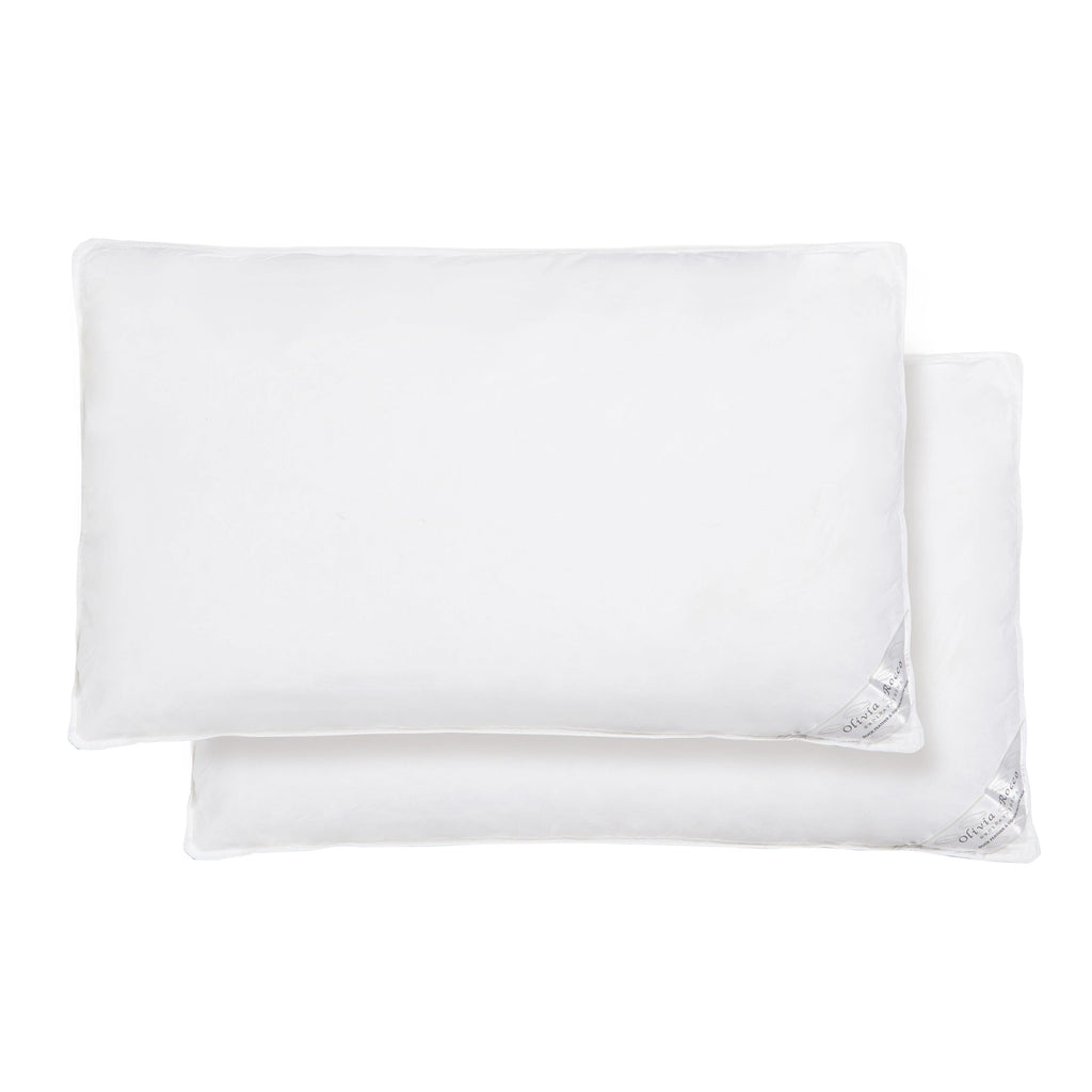 OLIVIA ROCCO Duck Feather and Down Pillows – 2 Pack Hypoallergenic Cotton