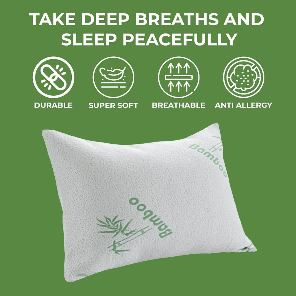 OLIVIA ROCCO Bamboo Memory Foam Pillow – Cooling Hypoallergenic Support