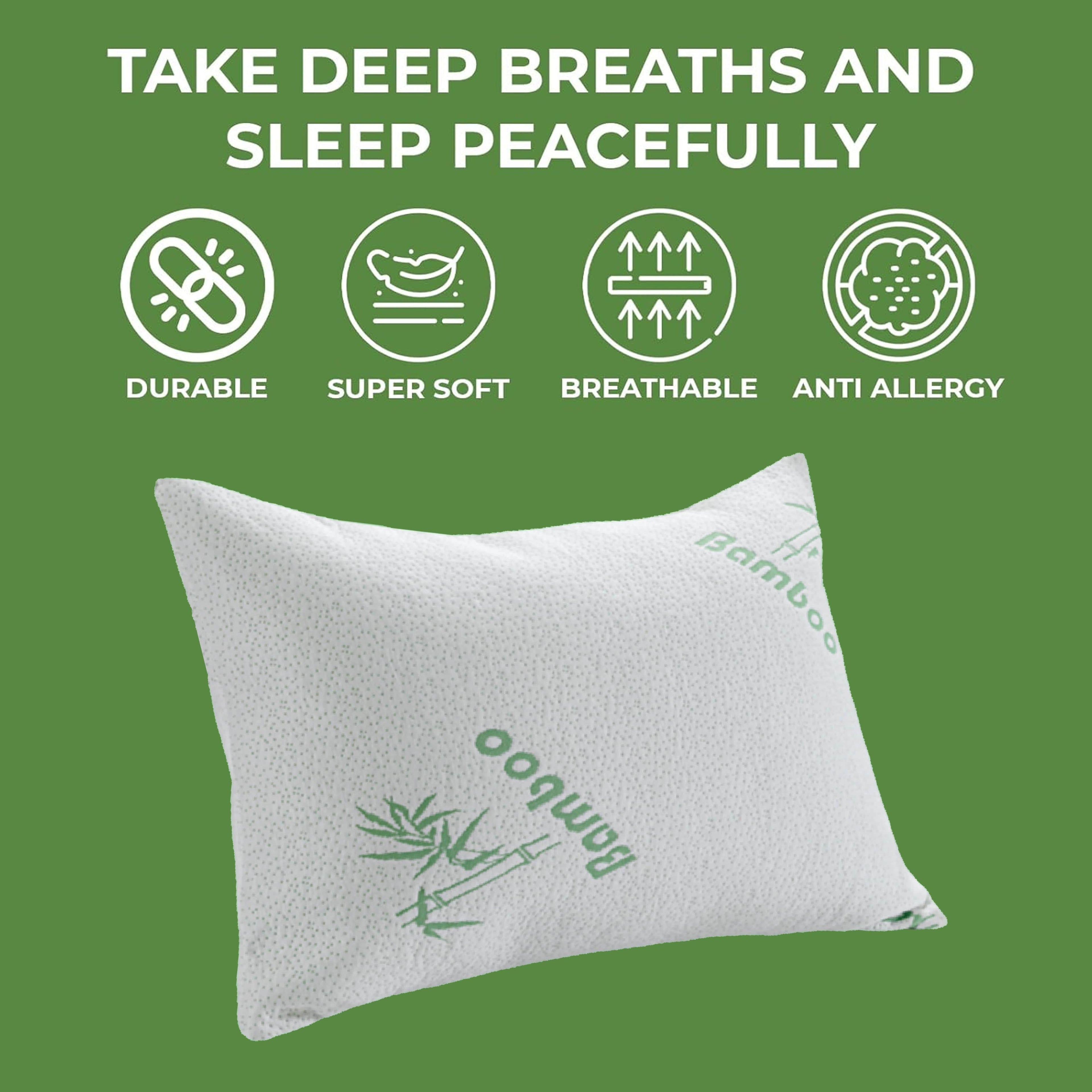 OLIVIA ROCCO Bamboo Memory Foam Pillow – Cooling Hypoallergenic Support