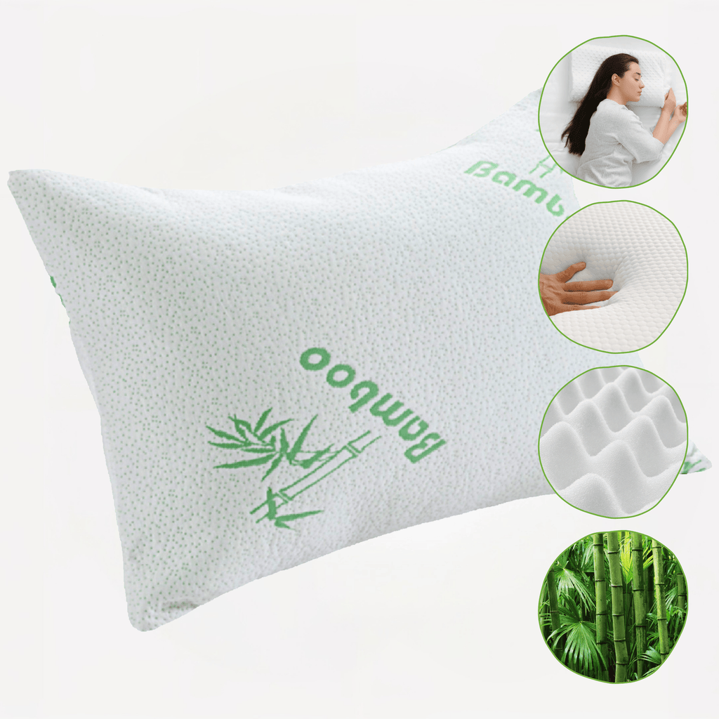 OLIVIA ROCCO Bamboo Memory Foam Pillow – Cooling Hypoallergenic Support