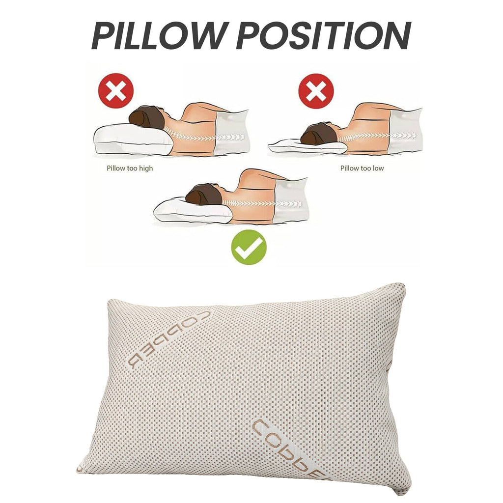 OLIVIA ROCCO Copper Infused Memory Foam Pillow – Hypoallergenic Support