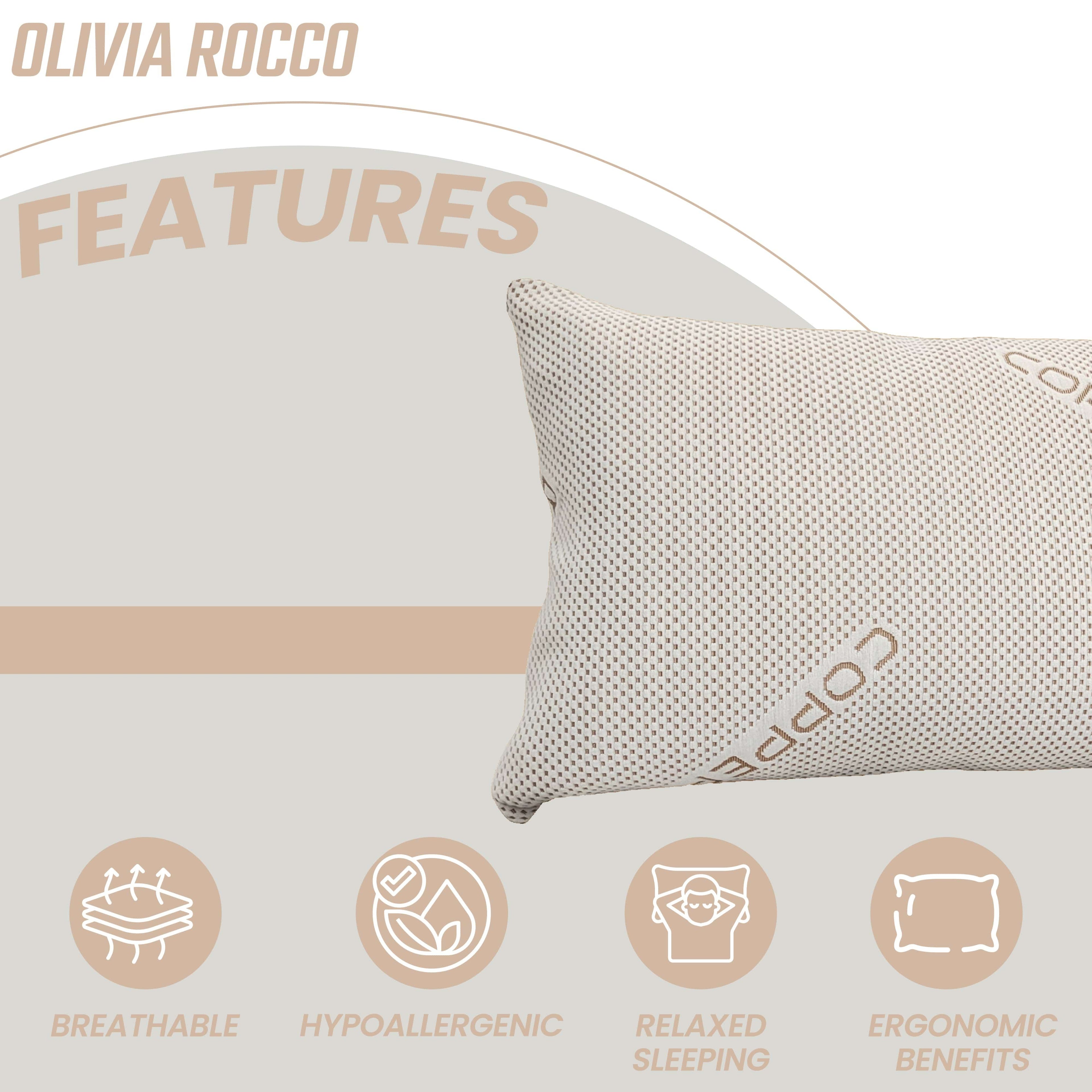 OLIVIA ROCCO Copper Infused Memory Foam Pillow – Hypoallergenic Support