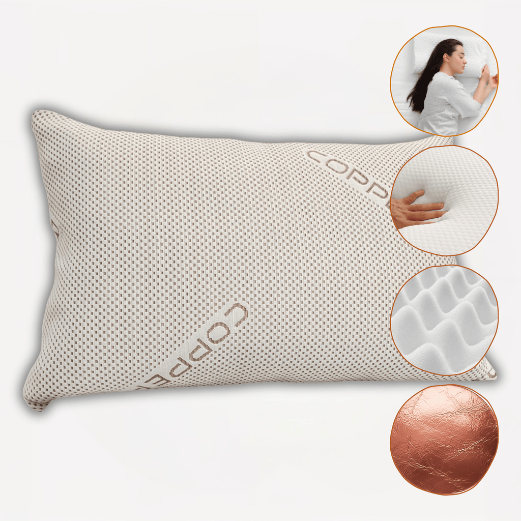 OLIVIA ROCCO Copper Infused Memory Foam Pillow – Hypoallergenic Support