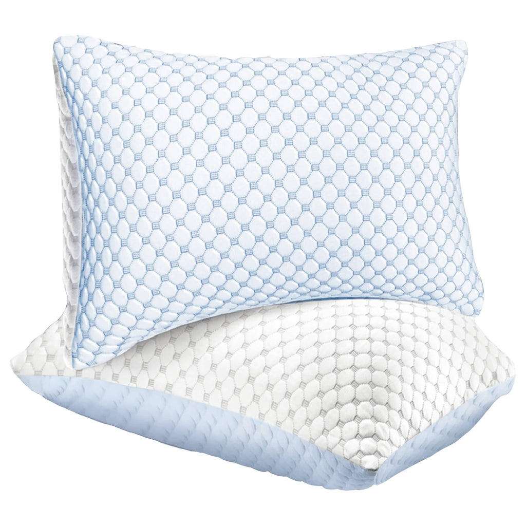 OLIVIA ROCCO Cooling Memory Foam Pillow – Ice Silk & Bamboo Support