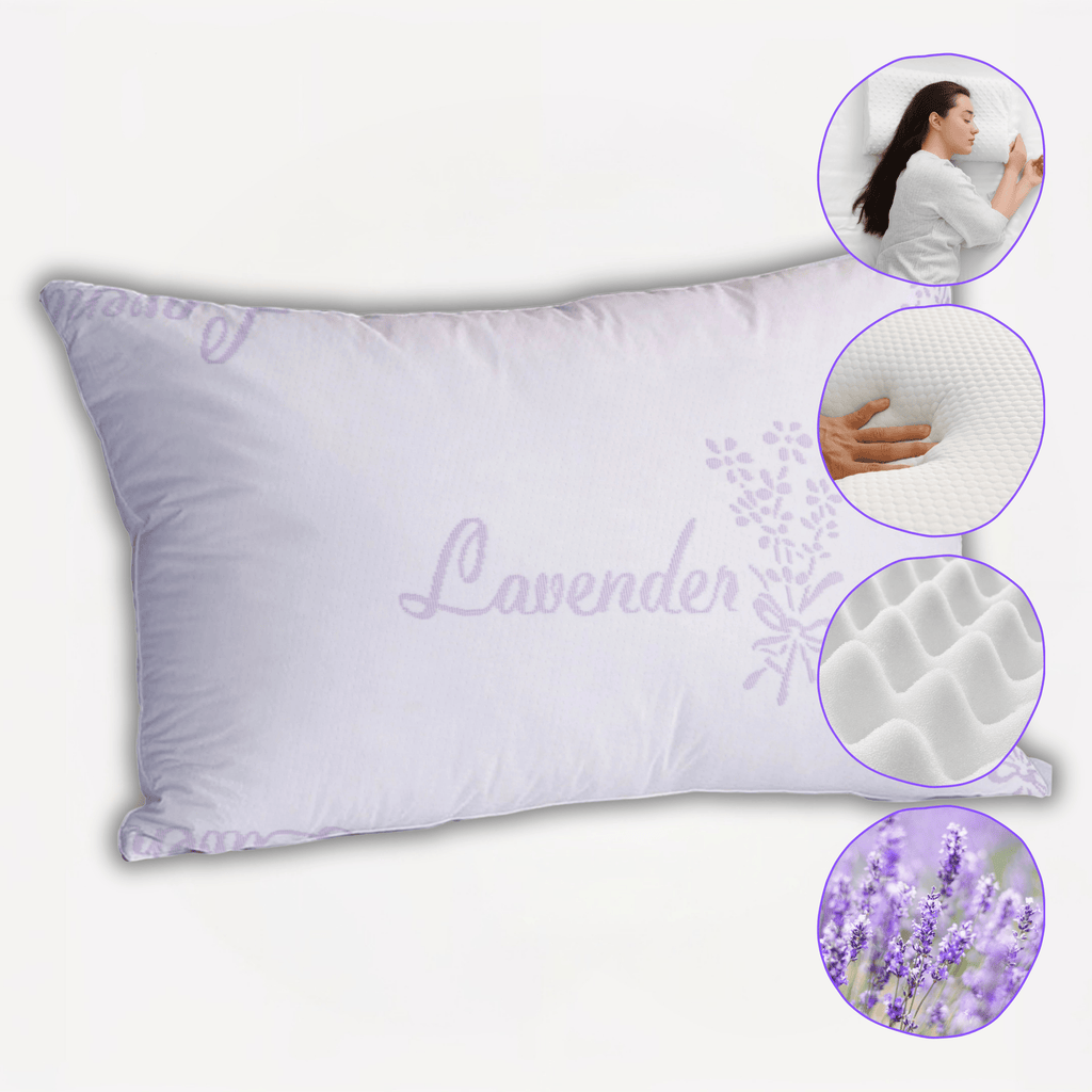 OLIVIA ROCCO Lavender Infused Hotel Pillow – Medium Support Side Sleeper