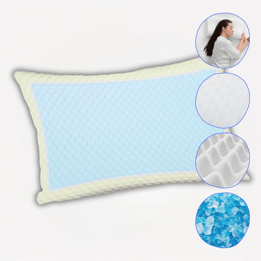 OLIVIA ROCCO Cooling Gel Memory Foam Pillow – Orthopaedic Neck Support
