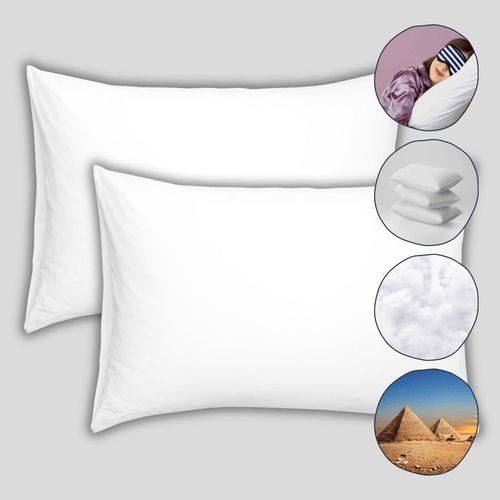 OLIVIA ROCCO Egyptian Cotton Pillows – 2 Pack Medium Support Hotel Quality