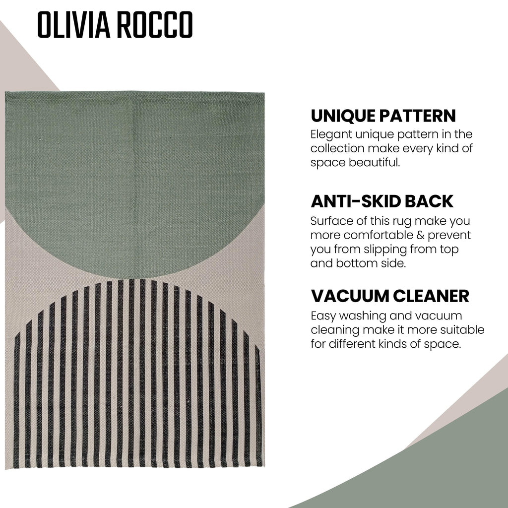 OLIVIA ROCCO Amphi Printed Rug – Non-Slip Sustainable Floor Mat