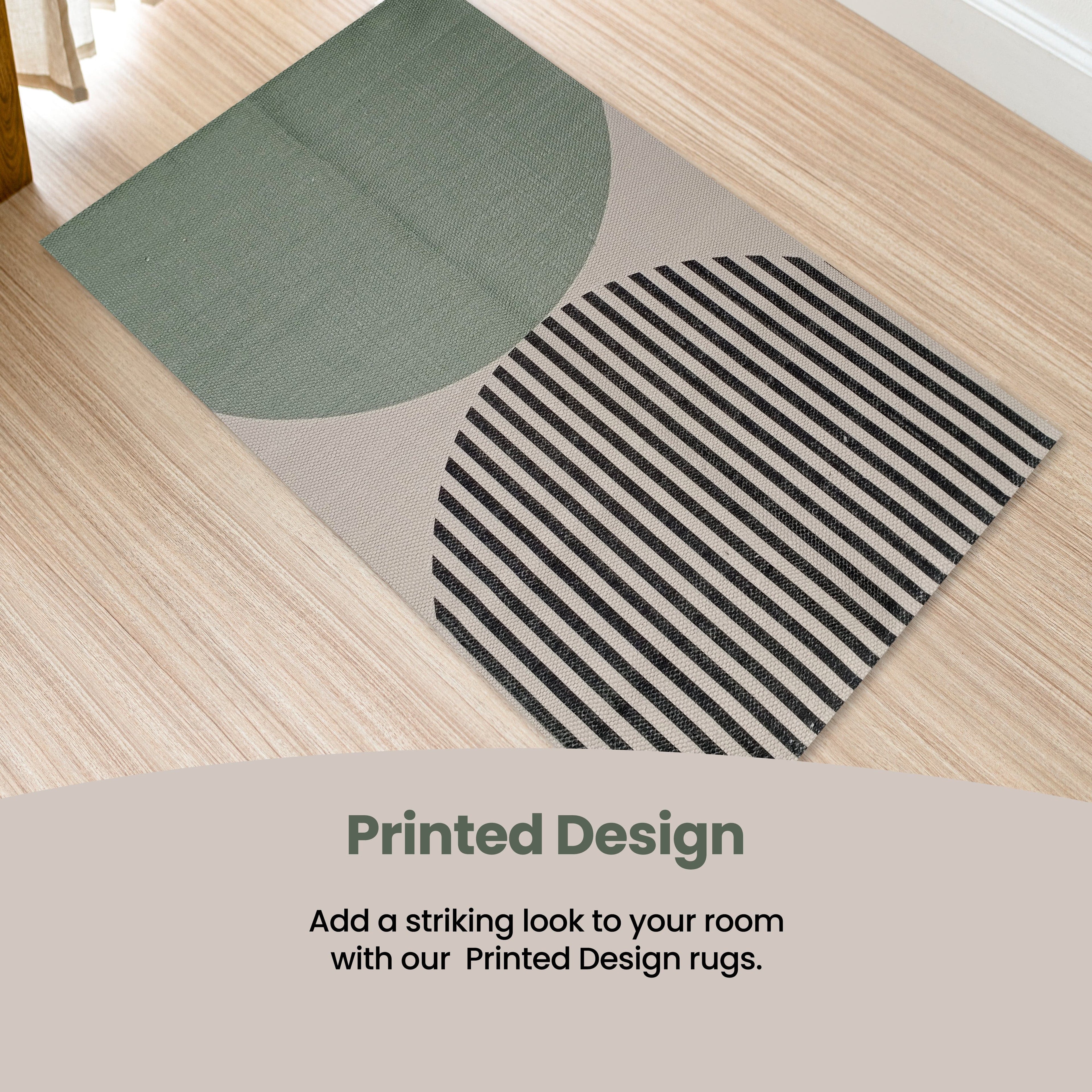 OLIVIA ROCCO Amphi Printed Rug – Non-Slip Sustainable Floor Mat