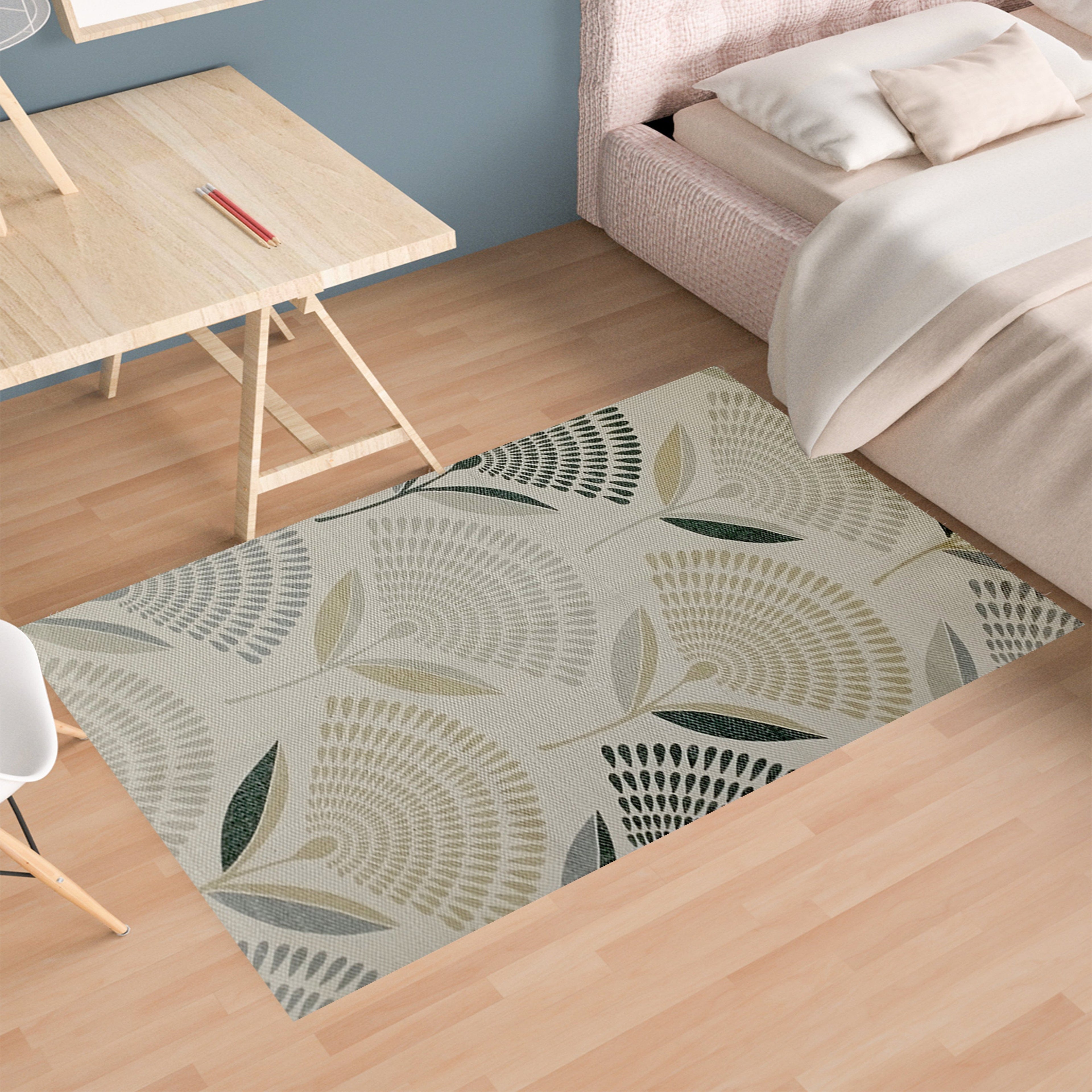 OLIVIA ROCCO Linnea Printed Rug – Non-Slip Soft Recycled Floor Mat