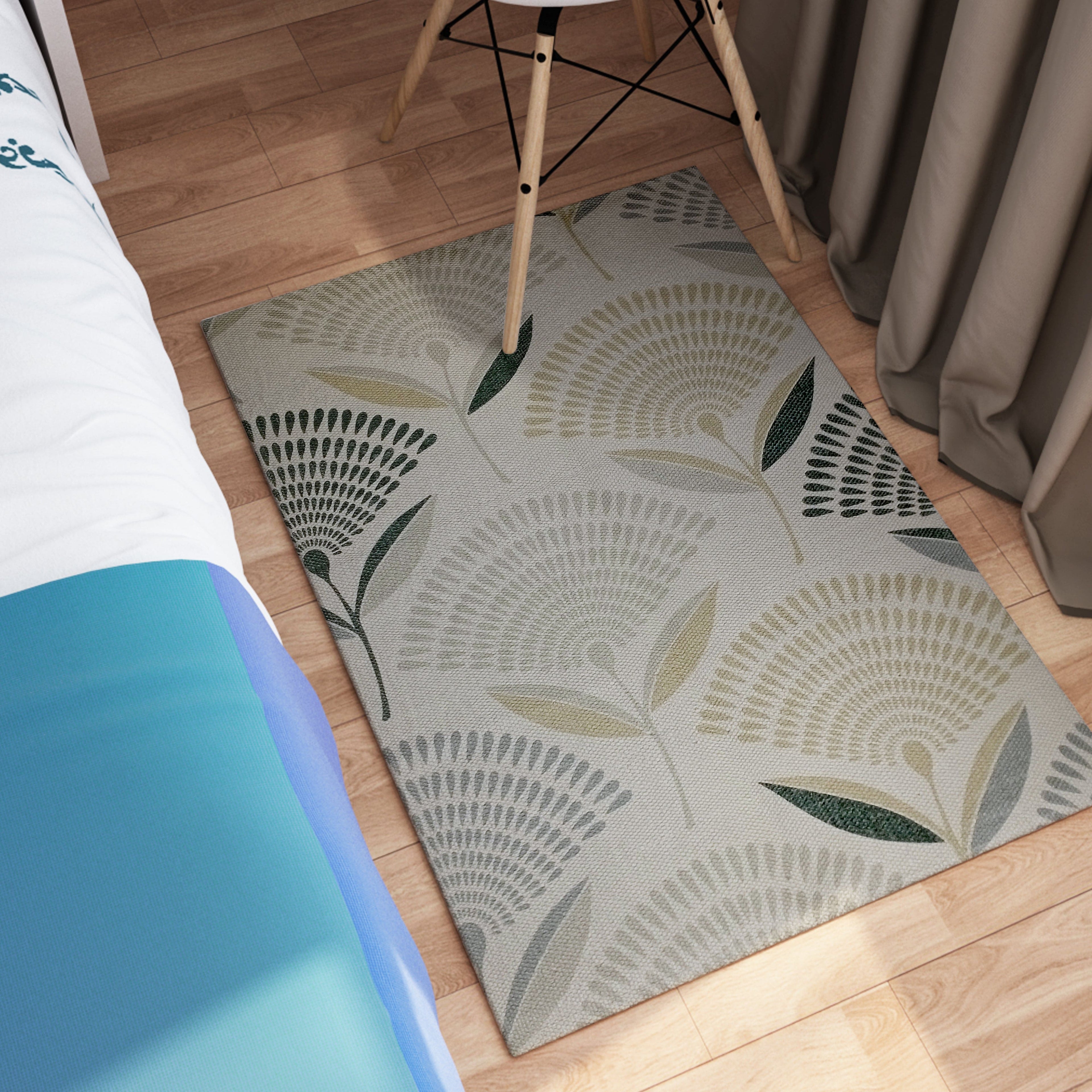 OLIVIA ROCCO Linnea Printed Rug – Non-Slip Soft Recycled Floor Mat