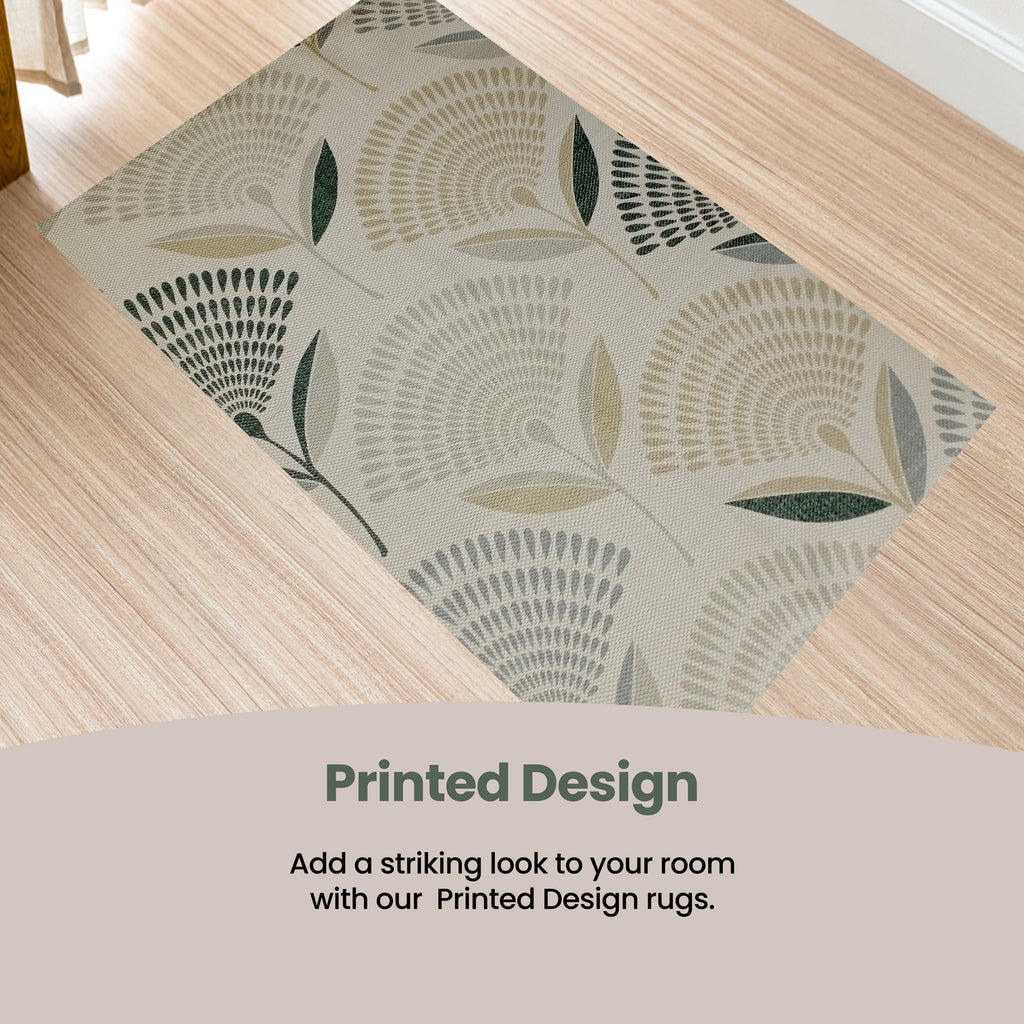 OLIVIA ROCCO Linnea Printed Rug – Non-Slip Soft Recycled Floor Mat