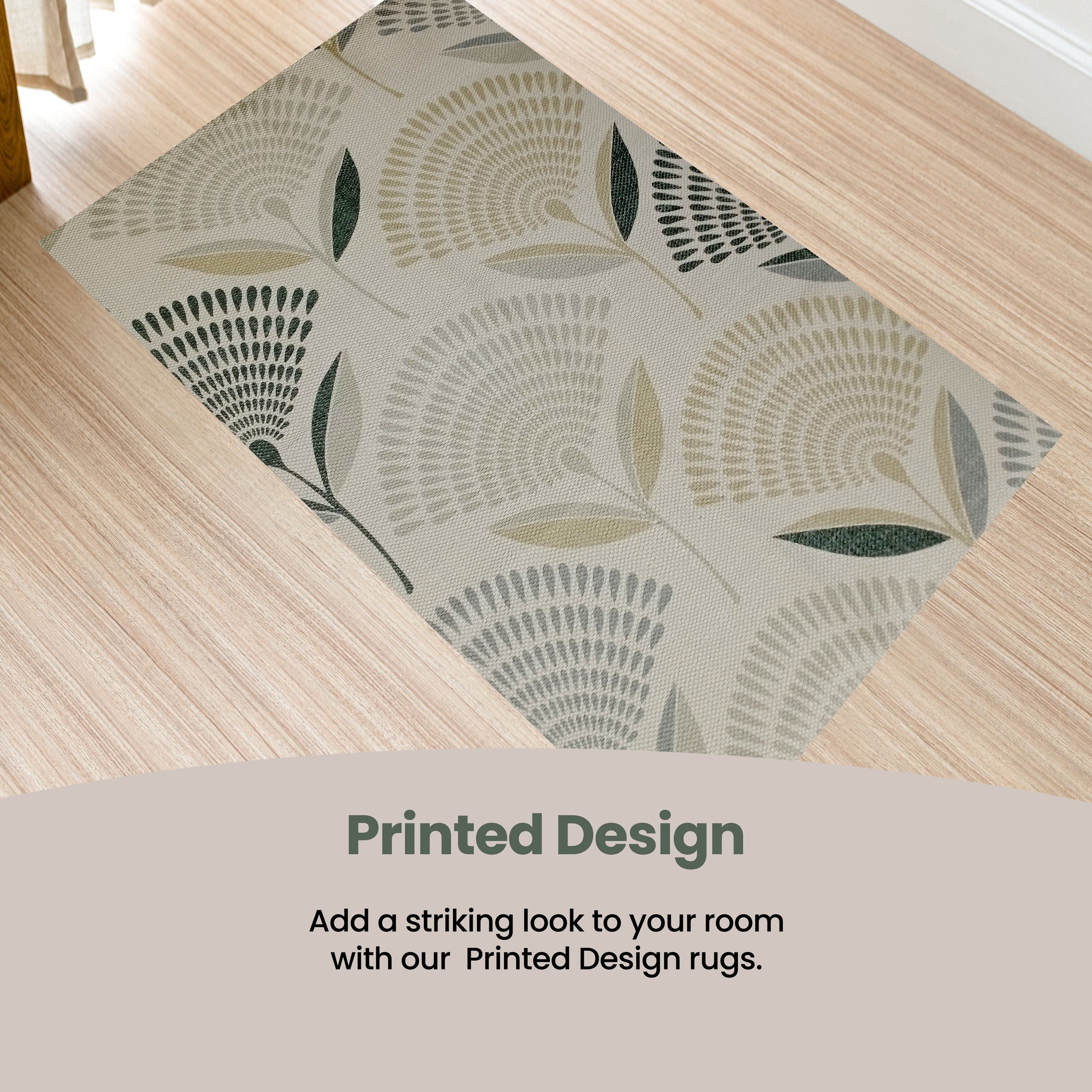 OLIVIA ROCCO Linnea Printed Rug – Non-Slip Soft Recycled Floor Mat