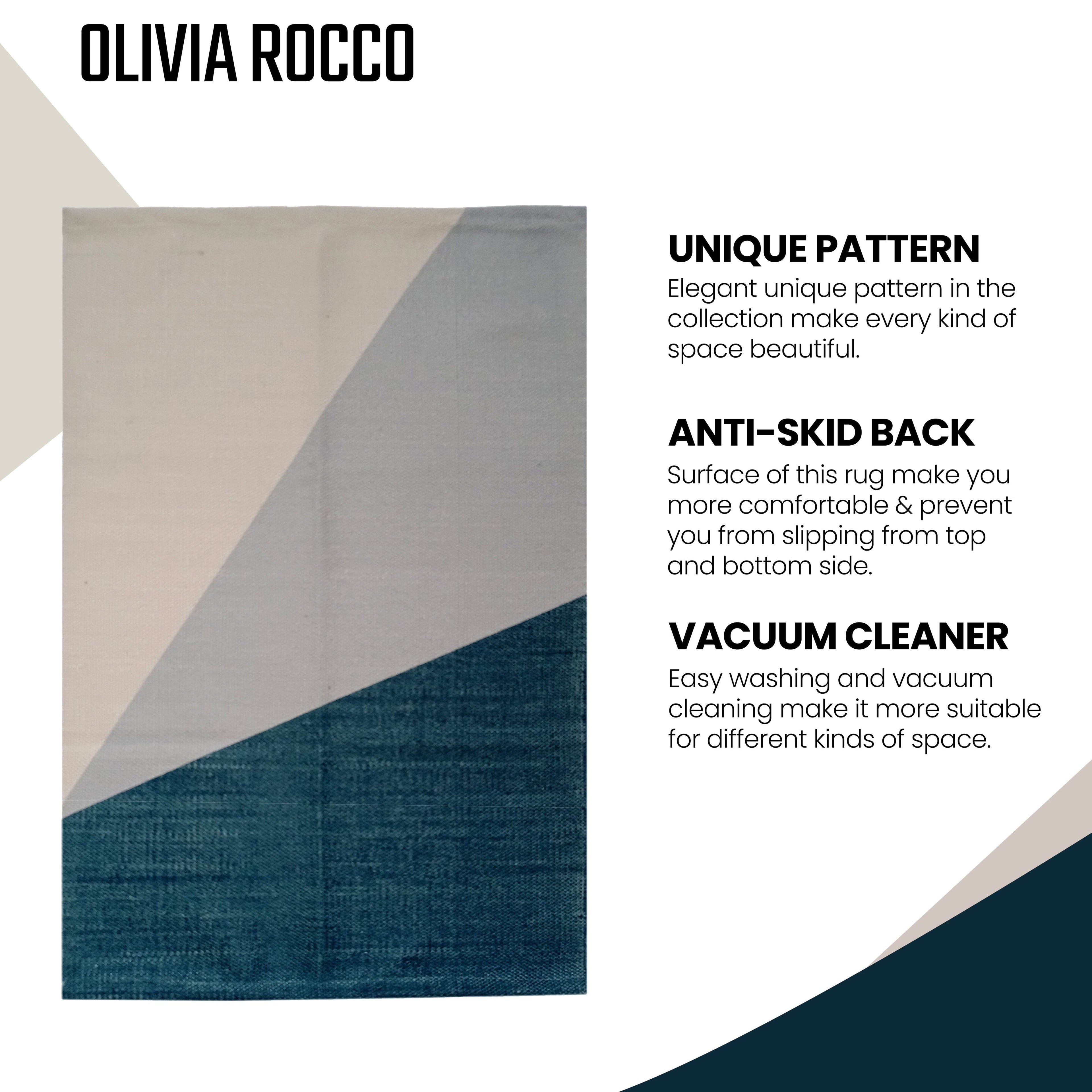 OLIVIA ROCCO Oslo Modern Rug – Non-Slip Recycled Polyester Floor Rug