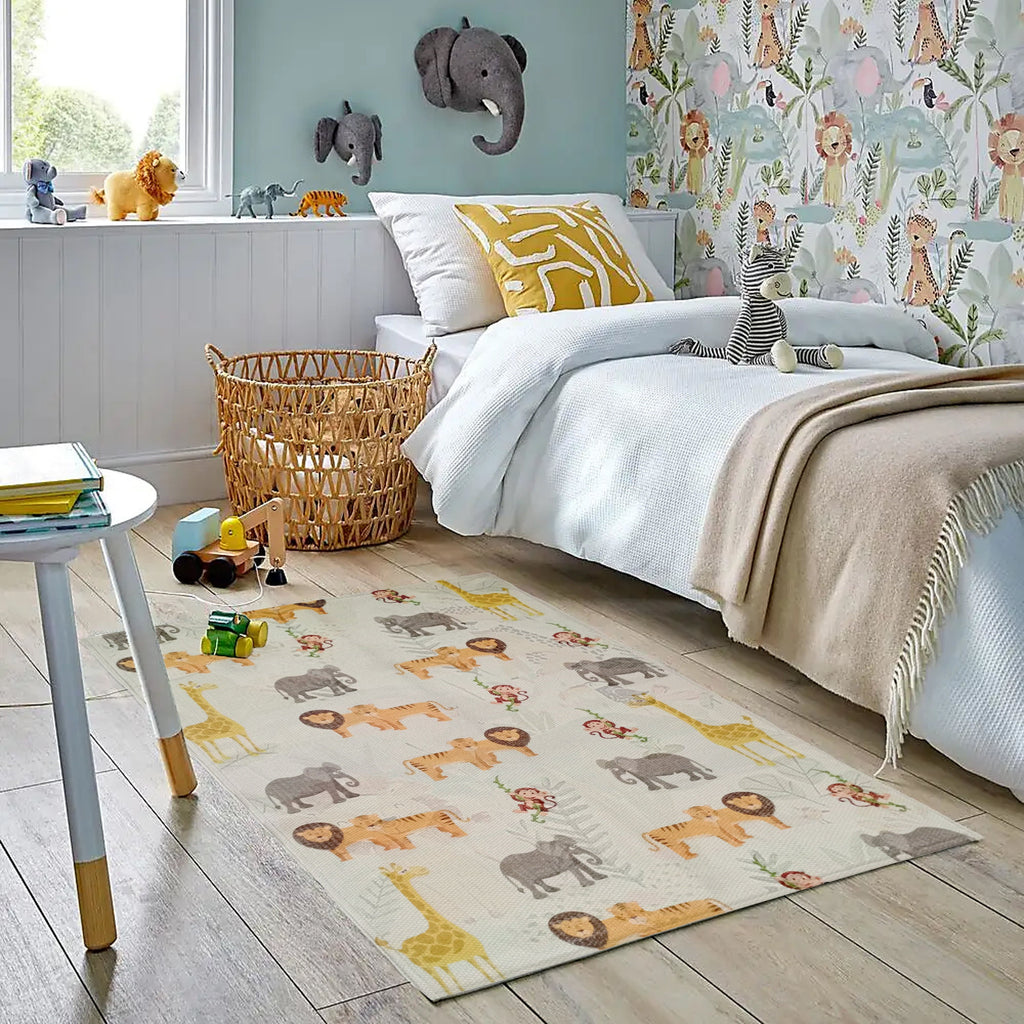 OLIVIA ROCCO Animal Print Rug – Non-Slip Washable Floor Rug, 60x90cm
