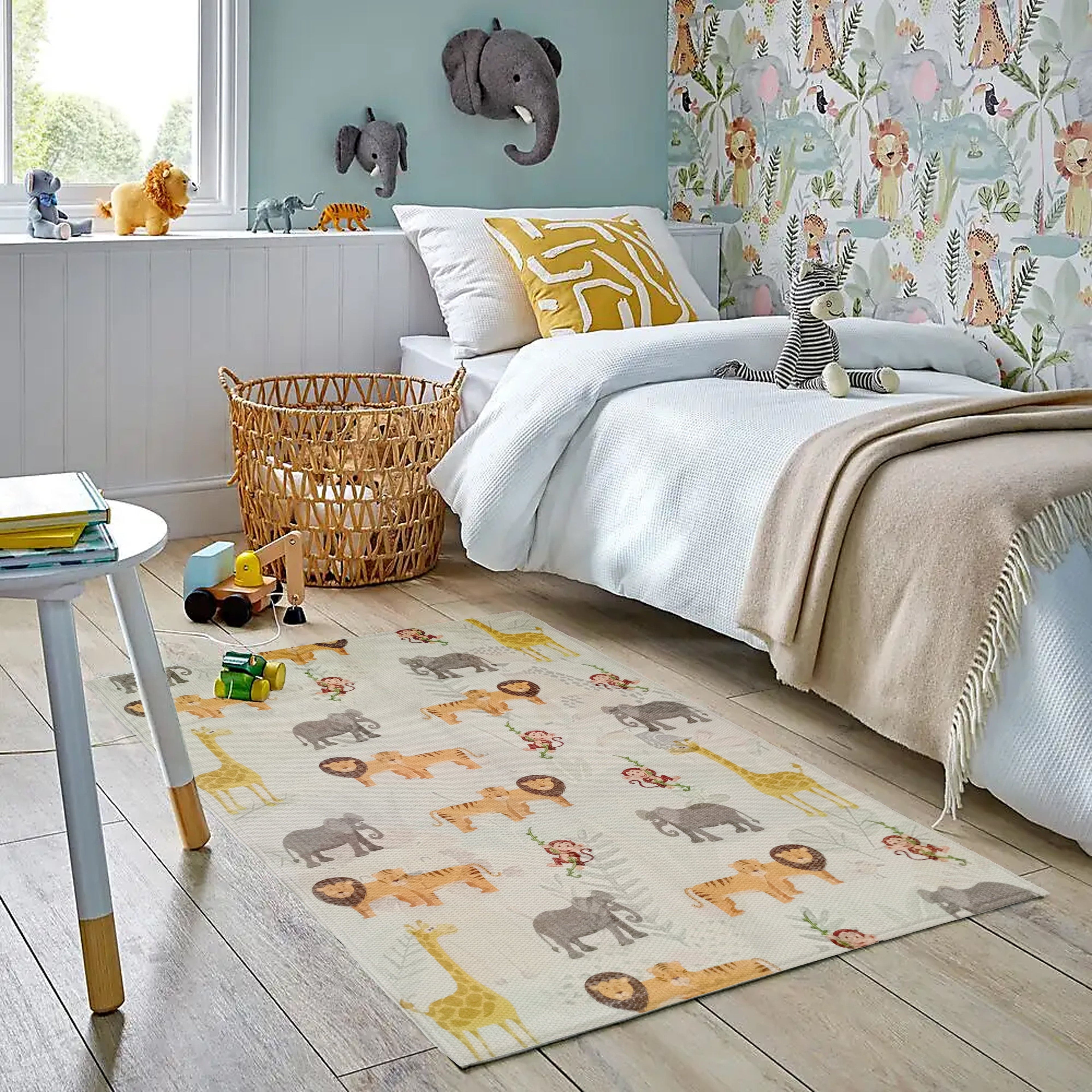OLIVIA ROCCO Animal Print Rug – Non-Slip Washable Floor Rug, 60x90cm
