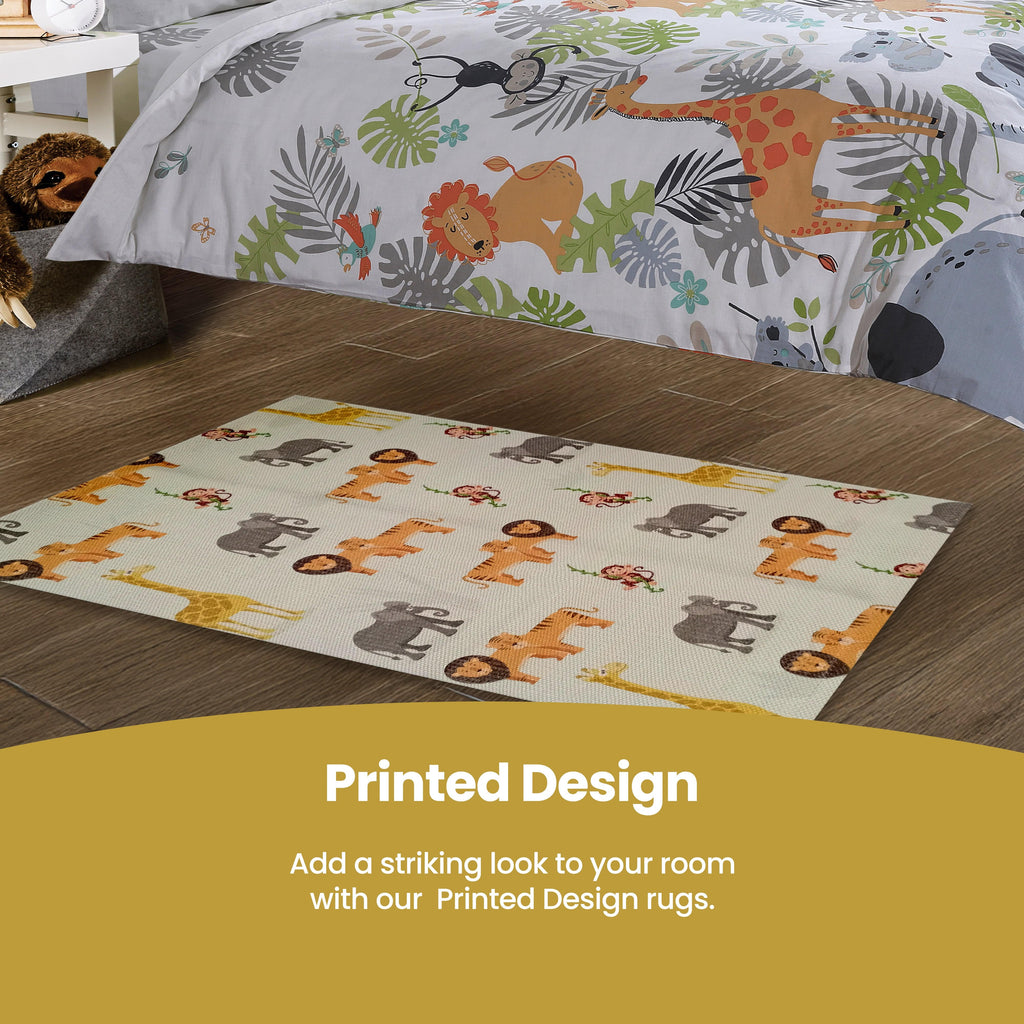 OLIVIA ROCCO Animal Print Rug – Non-Slip Washable Floor Rug, 60x90cm