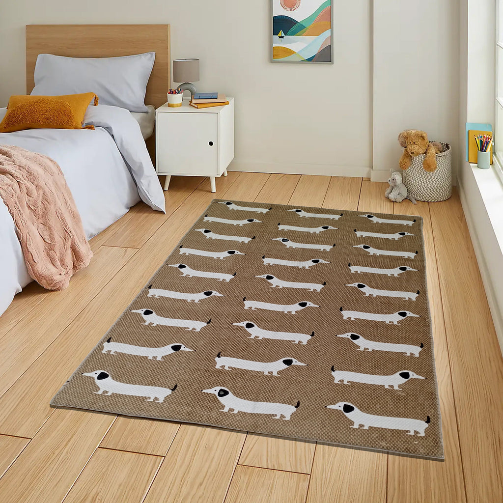 OLIVIA ROCCO Sausage Dog Non-Slip Rug | Eco-Friendly Washable Floor Mat