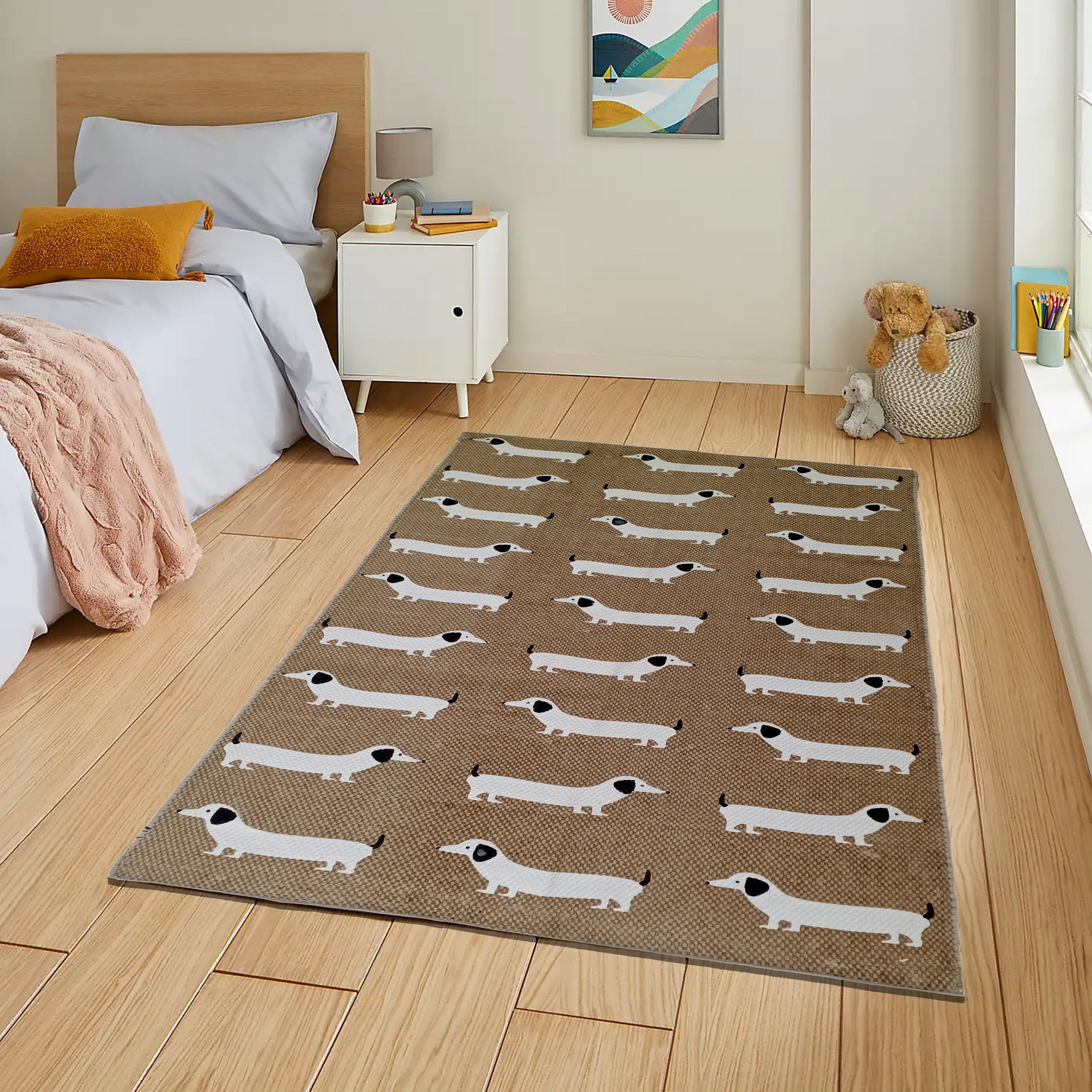 OLIVIA ROCCO Sausage Dog Non-Slip Rug | Eco-Friendly Washable Floor Mat